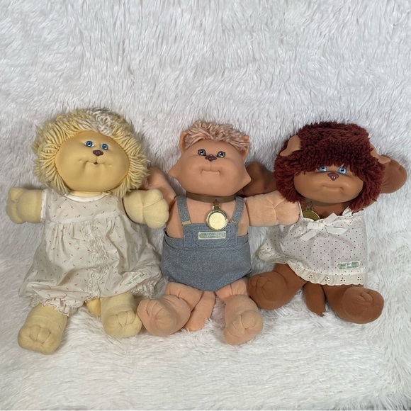 Vintage 1983 Cabbage Patch Kids KOOSAS Pet Trio - Picture 1 of 16